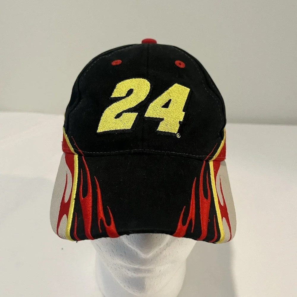 NASCAR Flame Hat 24 Jeff Gordon Chase Authentics Strapback Cap Hat Vtg